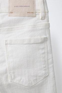 ZARA БРЮКИ REGULAR FIT ИЗ ТВИЛА, ЭКРЮ