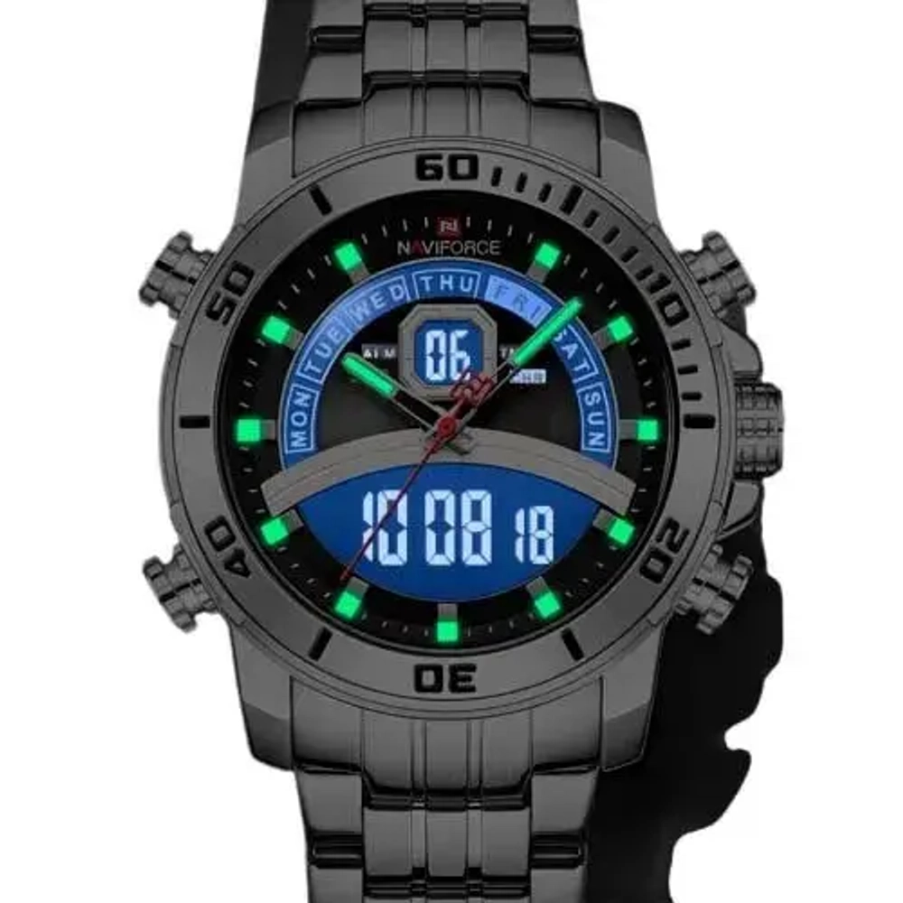 Часы наручные кварцевые NAVIFORCE на металлическом браслете, серебристый W8730-01