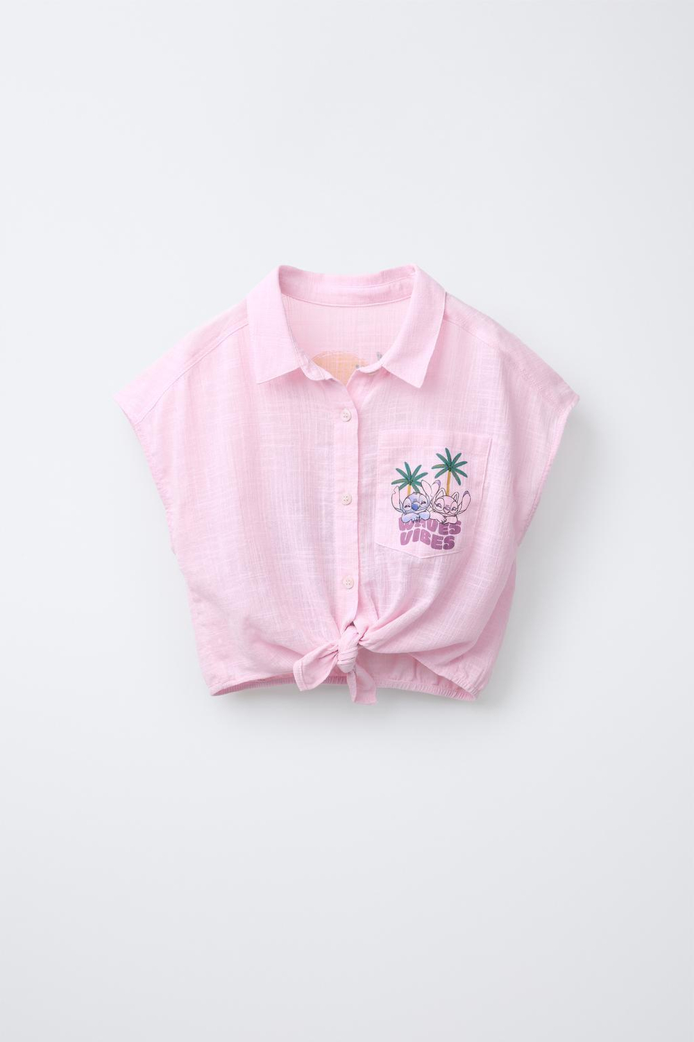 ZARA РУБАШКА С УЗОРОМ LILO & STITCH © DISNEY, РОЗОВЫЙ