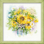 производитель РИОЛИС¶артикул 100/007¶размер 30х30¶техника счетный крест¶тематика цветы¶состав канва