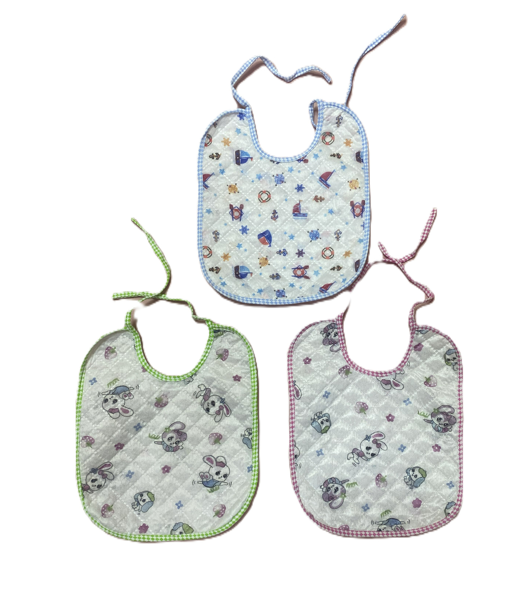 Нагрудник "Baby shop" производства Турция на завязках большой, цвета в ассортименте