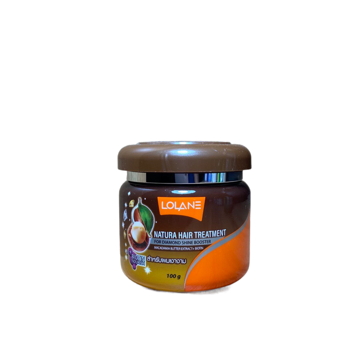 Маска для волос Lolane Natura Hair Treatment for Diamond Shine Booster Macadamia Butter Extract + Biotin для ослепительно блеска с маслом макадамии 100 г