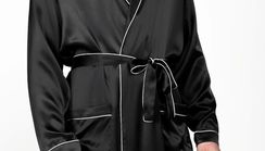 Мужской халат из натурального щелка Luxe Dream черный