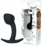 Черная анальная втулка Curved - 7,5 см. (Цвет: черный)