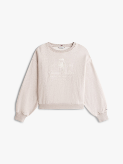 Свитшот Tommy Hilfiger Embroidered Script Crest Logo Sweatshirt Heathered Pebble