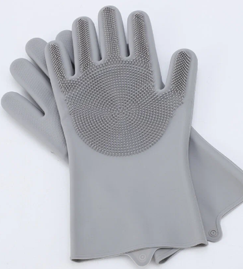 Перчатки хозяйственные силиконовые с ворсинками (уп1пара) "City UP" СА-378