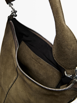 Massimo Dutti Сумка-мешокиз натуральной замши, хаки
