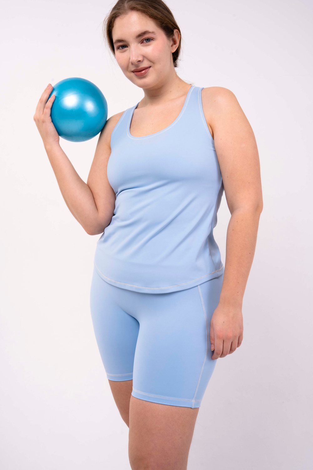 Спортивная майка из бифлекса с топом внутри