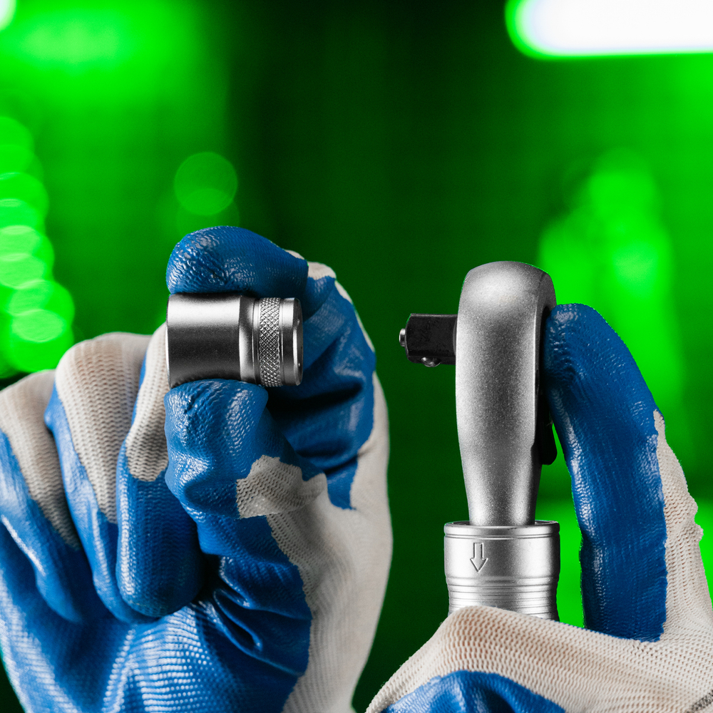 Ключ-трещотка телескопический 3/8", 215-315 мм, 72 зуба, с быстрым сбросом Сибртех