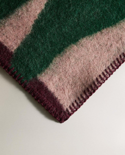 Zara Home - Шерстяной плед в полоску и ветви x collagerie, зеленый, 140x190 см