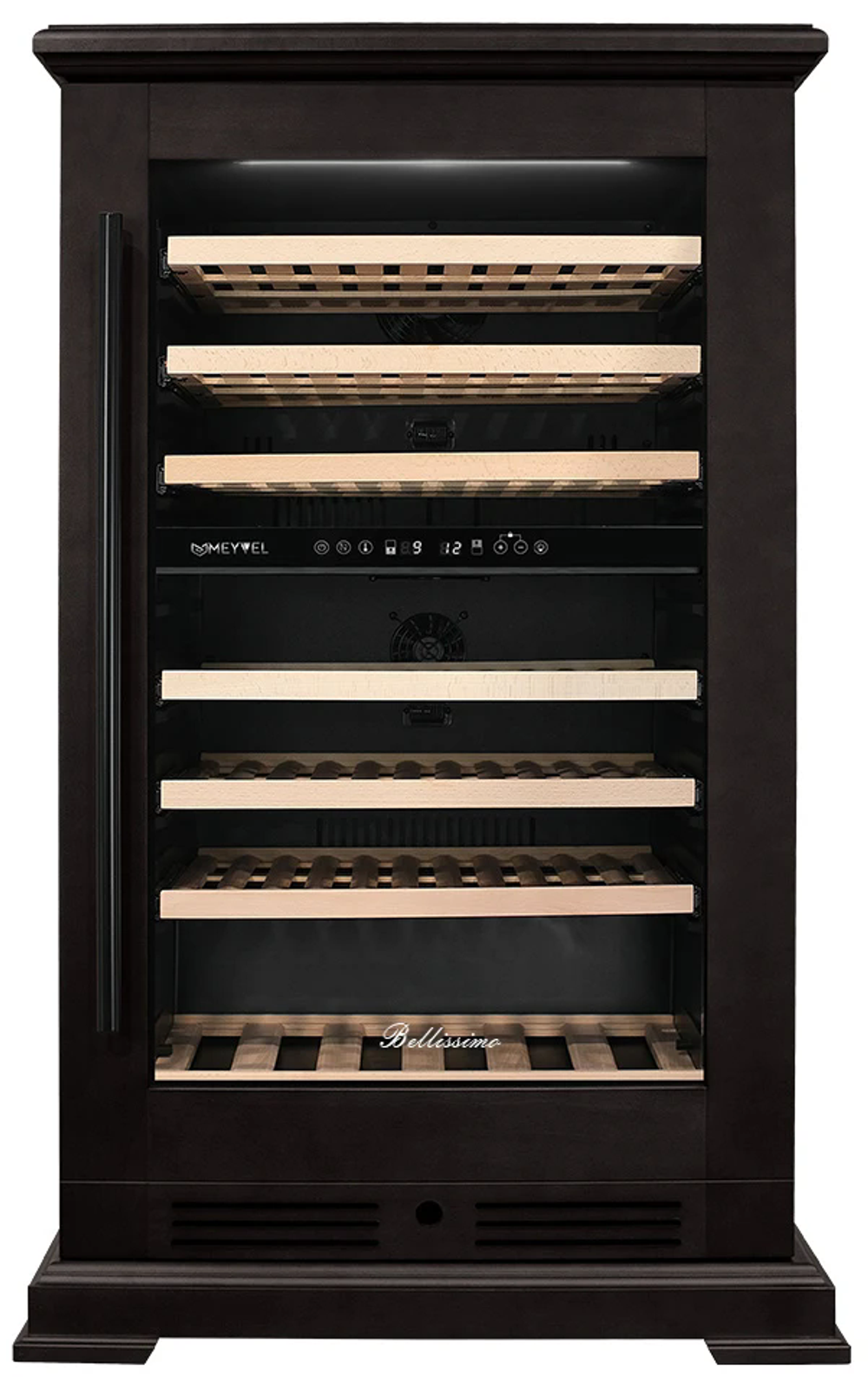 Винный шкаф двухзонный Meyvel MV77PRO-KBT2 (Тёмный шоколад)