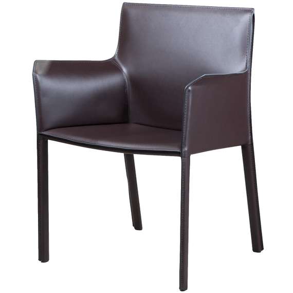 Стул с подлокотниками Barrie коричневая кожа