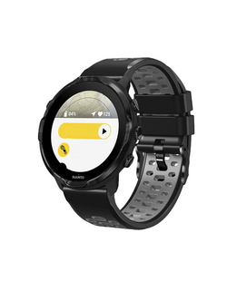 Ремешок двухцветный дышащий 24 мм для Suuntu 9 Baro, Suuntu 7, Suuntu Spartan Sport силиконовый ( Черный / Серый )