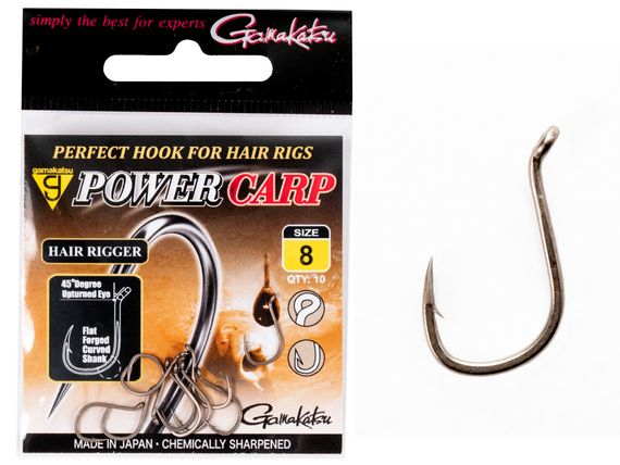 Крючки Gamakatsu POWERCARP HAIR RIGGER EYED HOOK разм. 08 10шт.