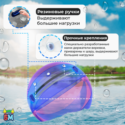 Аттракцион Водный шар ПВХ «Сине-розовый» 2*2*2 м
