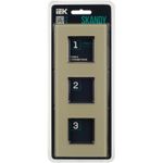 SKANDY Рамка 3-местная SK-F23B стекло беж. IEK