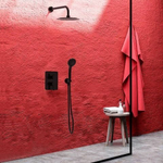 Встраиваемый смеситель для душа с тропическим и ручным душем BLAUTHERM 941502RP240NM чёрный