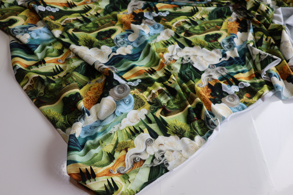 ЗЕЛЕНЫЕ ЛУГА - Кулирка с лайкрой, компакт пенье (ДЖ72 Маша)