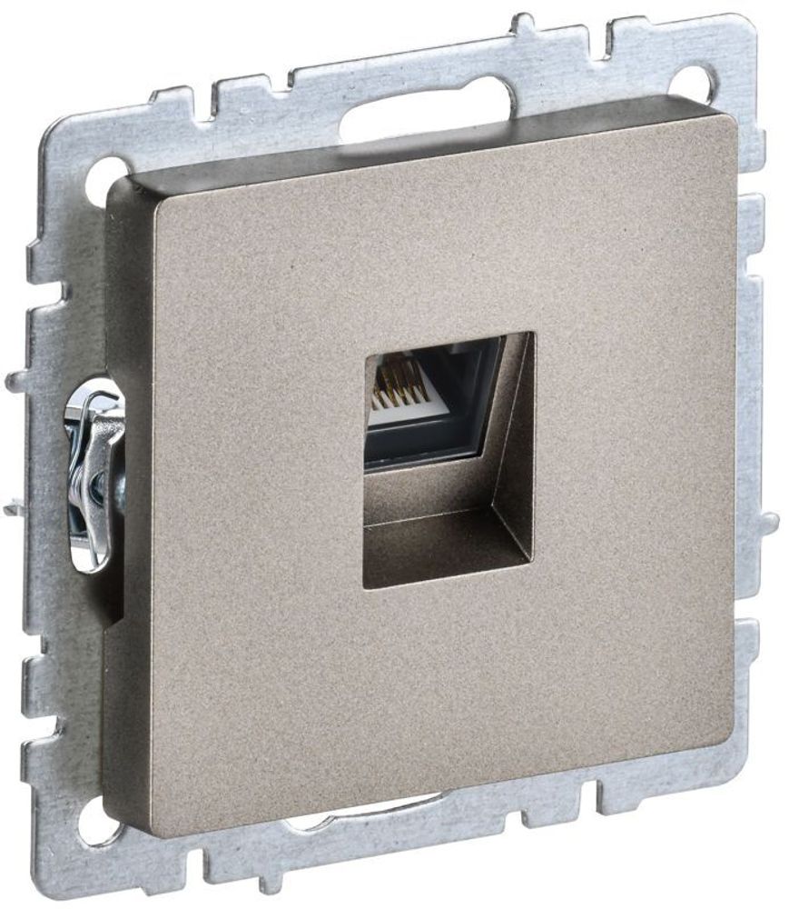 Розетка компьютерная СП RJ45 кат.5E BRITE РК10-БрШ механизм шампань IEK BR-K10-1-K37 Розетка компьютерная СП RJ45 кат.5E BRITE РК10-БрШ механизм шампань IEK BR-K10-1-K37