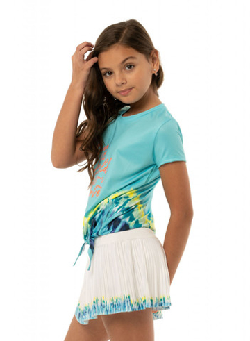 Футболка для девочки теннисная Lucky in Love Girls Peace Out Serve With Love Tee - разноцветный