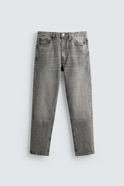 ZARA ДЖИНСЫ SLIM TAPERED FIT, СЕРЫЙ