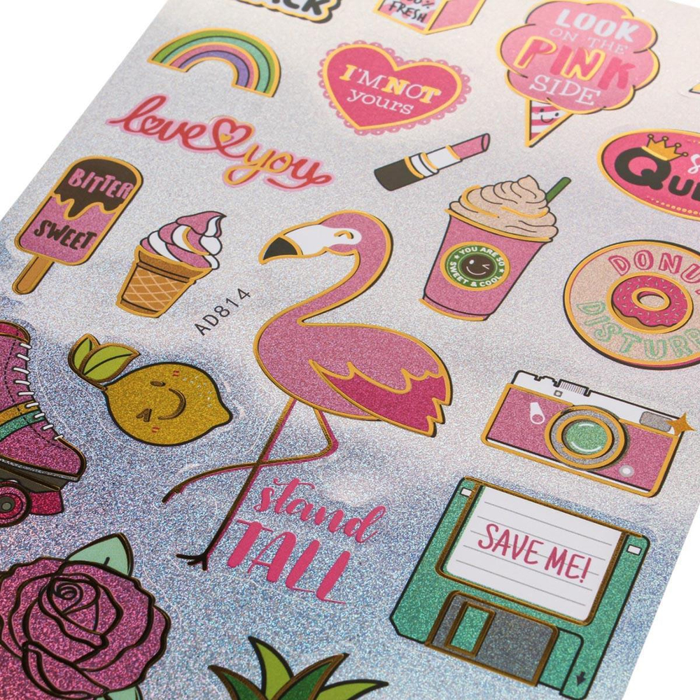 Наклейки с голографическим эффектом "Girls" 30*15см.