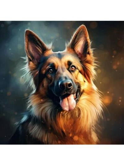 Картина по номерам 30х30см. "Собаки. Немецкая овчарка" 20цв. коробка (арт. Х-6347)