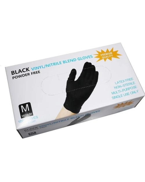 ПЕРЧАТКИ ЧЕРНЫЕ НИТРОВИНИЛОВЫЕ М. 50\500 ПАР.