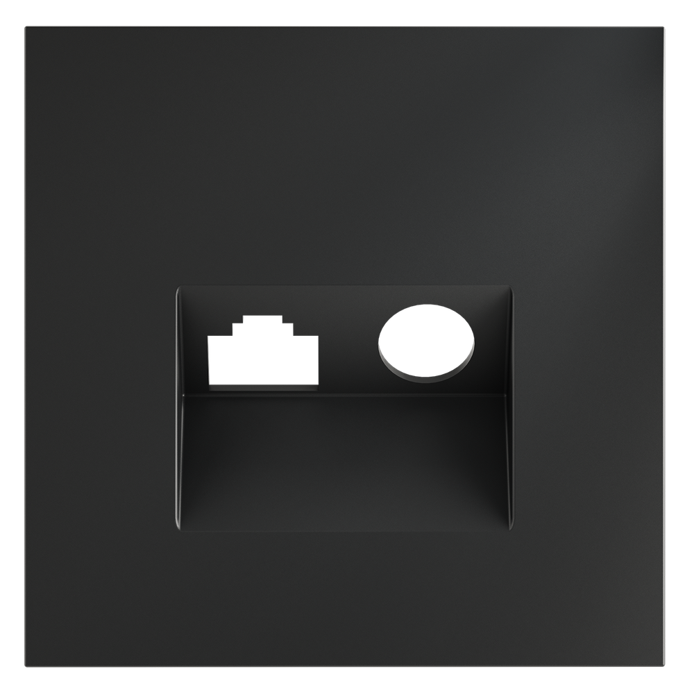 Накладка для розетки TV+RJ45 кат. 6, S70 (графит)