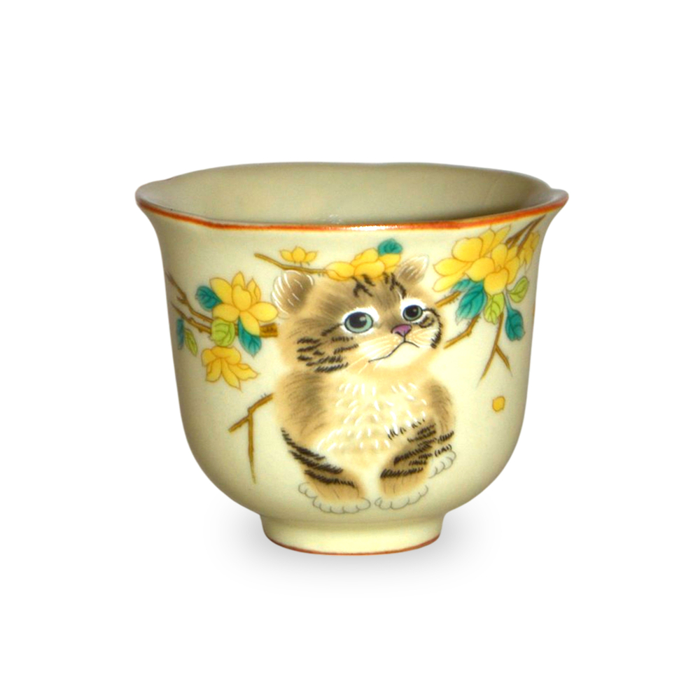 312112 Пиала МИЛОТА "Котенок" форма Бутон, обжиг Жуяо, 50мл, фарфор