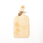 Доска разделочная из древесины сибирского кедра для мяса с гравировкой "Самые ценные вещи в жизни - совсем не вещи". RD61