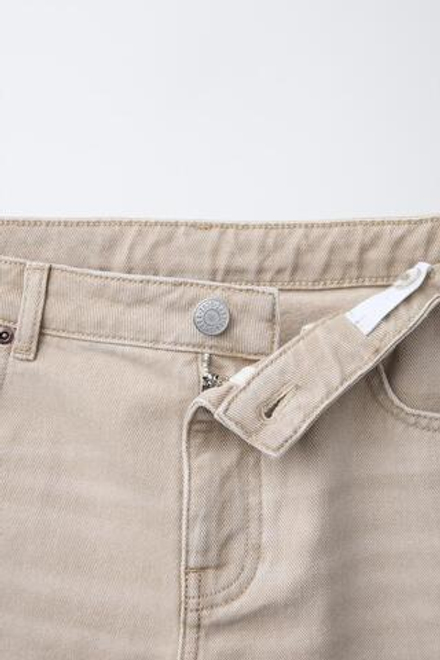 ZARA ДЖИНСЫ LOOSE FIT, ПЕСОЧНЫЙ