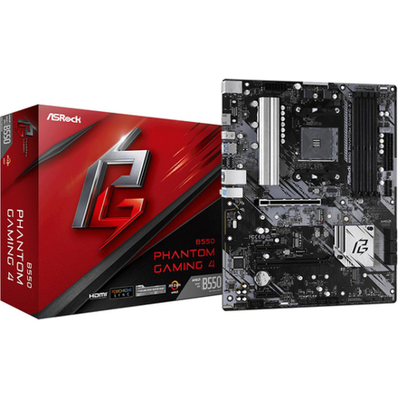 Материнская плата Asrock B550 PHANTOM GAMING 4 Soc-AM4 AMD B550 4xDDR4 ATX AC`97 8ch(7.1) GbLAN RAID+HDMI