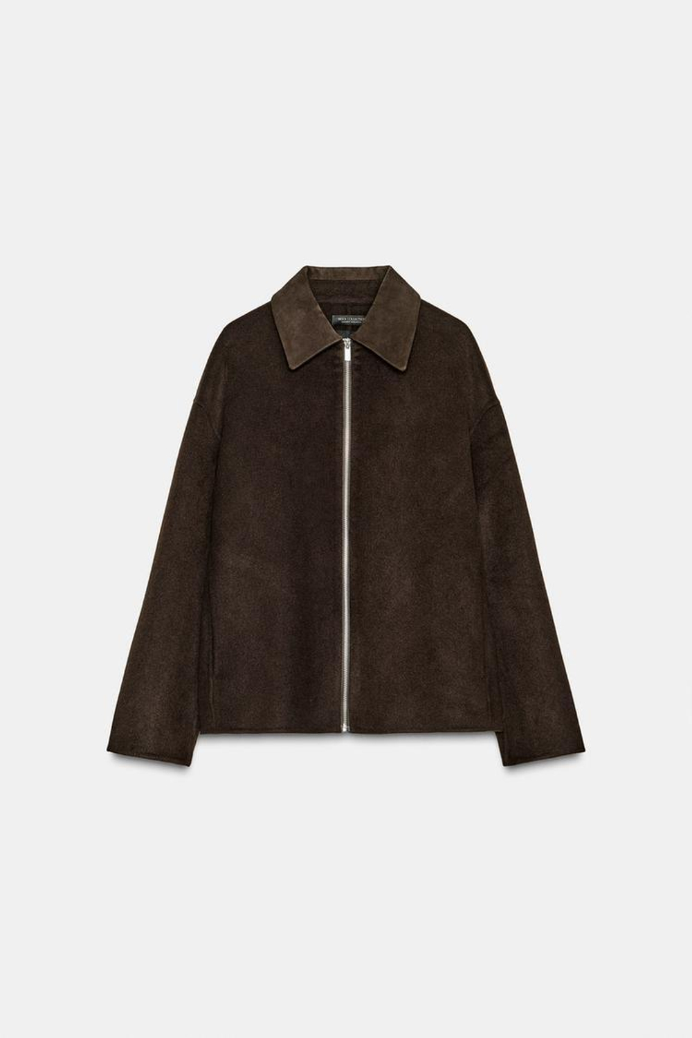 ZARA КУРТКА ИЗ СМЕСОВОЙ ШЕРСТИ — ZW COLLECTION, КОРИЧНЕВЫЙ