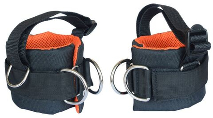 Манжета силовая на ногу Rekoy FG023 для тяги в тренажере, фиксация на стопе, оранжевый, 2 шт