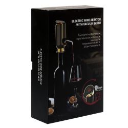 GAEM Электронный Винный Аэратор с Вакуумником (чёрно-серый металлик), L6 W13,2 H15,6 см