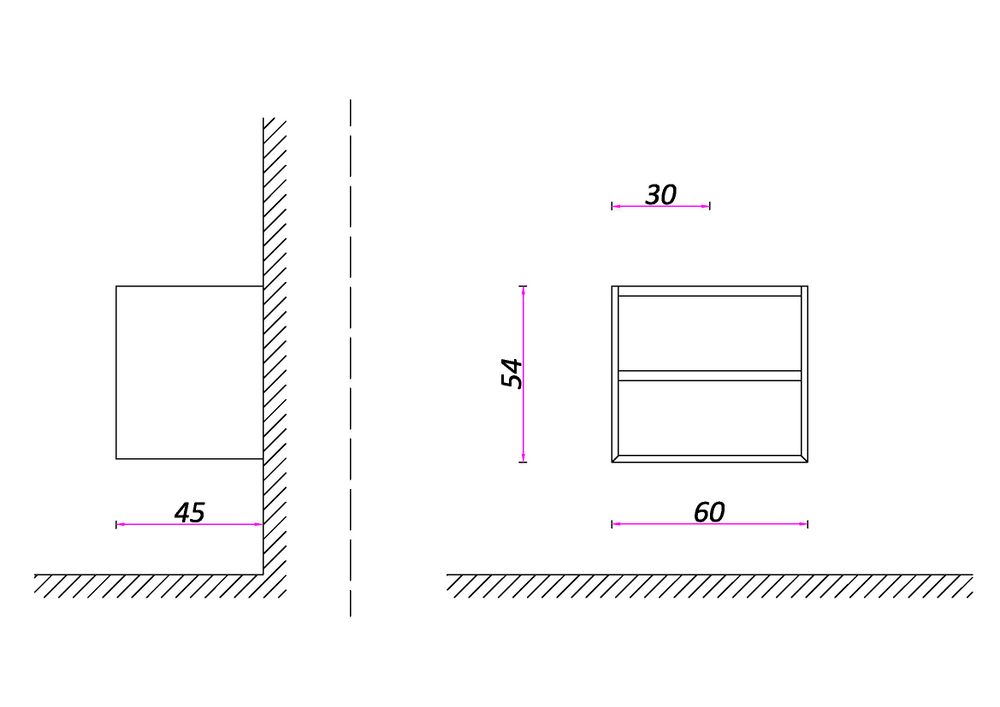 Тумба под раковину COOL с 2 выдвижными ящиками 60x45x54 CL.060.WM белый