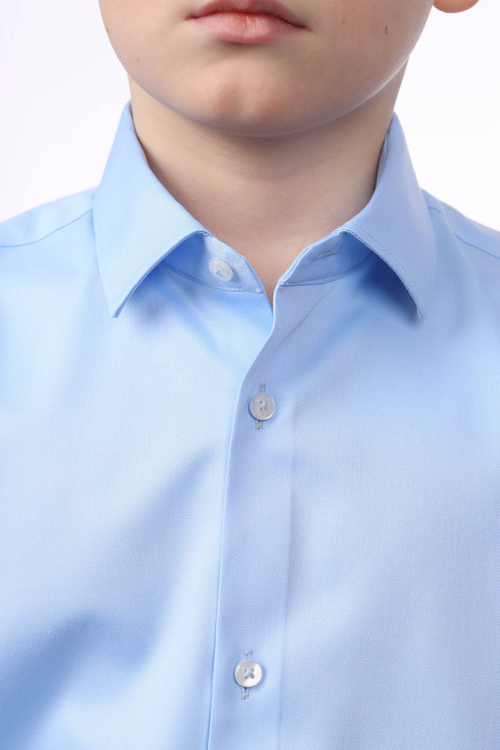 Сорочка подростковая VESTER длинный рукав, цвет голубой, бамбук/пэ/эл