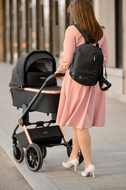 Детская коляска Peppy Monaco 2 в 1 Black (черный), рама черная матовая