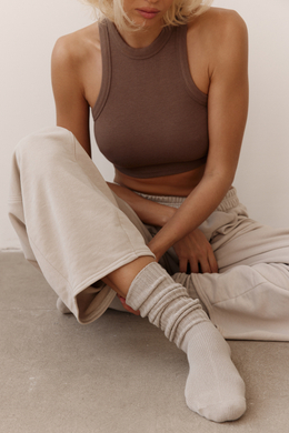 Носки длинные из хлопка Крем