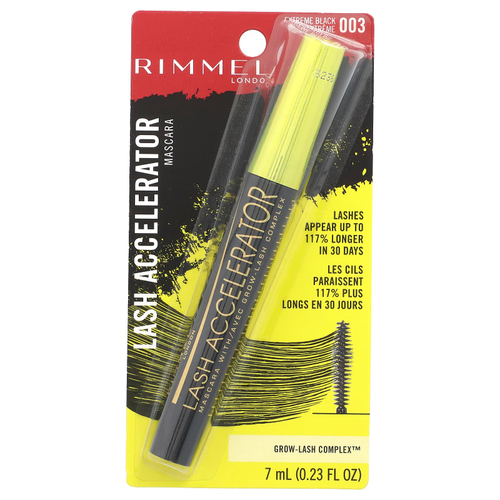 Rimmel London, Lash Accelerator, тушь для ресниц, оттенок 003 насыщенный черный, 7 мл (0,23 жидк. унции)