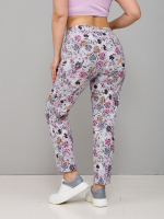 Брюки Бдж-029/серый-бордоцветы