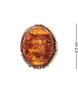 AM-2424 Кольцо «Весенний сад» (латунь, янтарь)