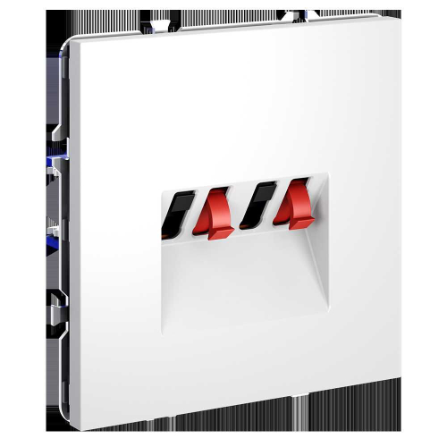 Розетка акустическая встраиваемая Voltum S70 4-местная, (белый матовый) VLS060302