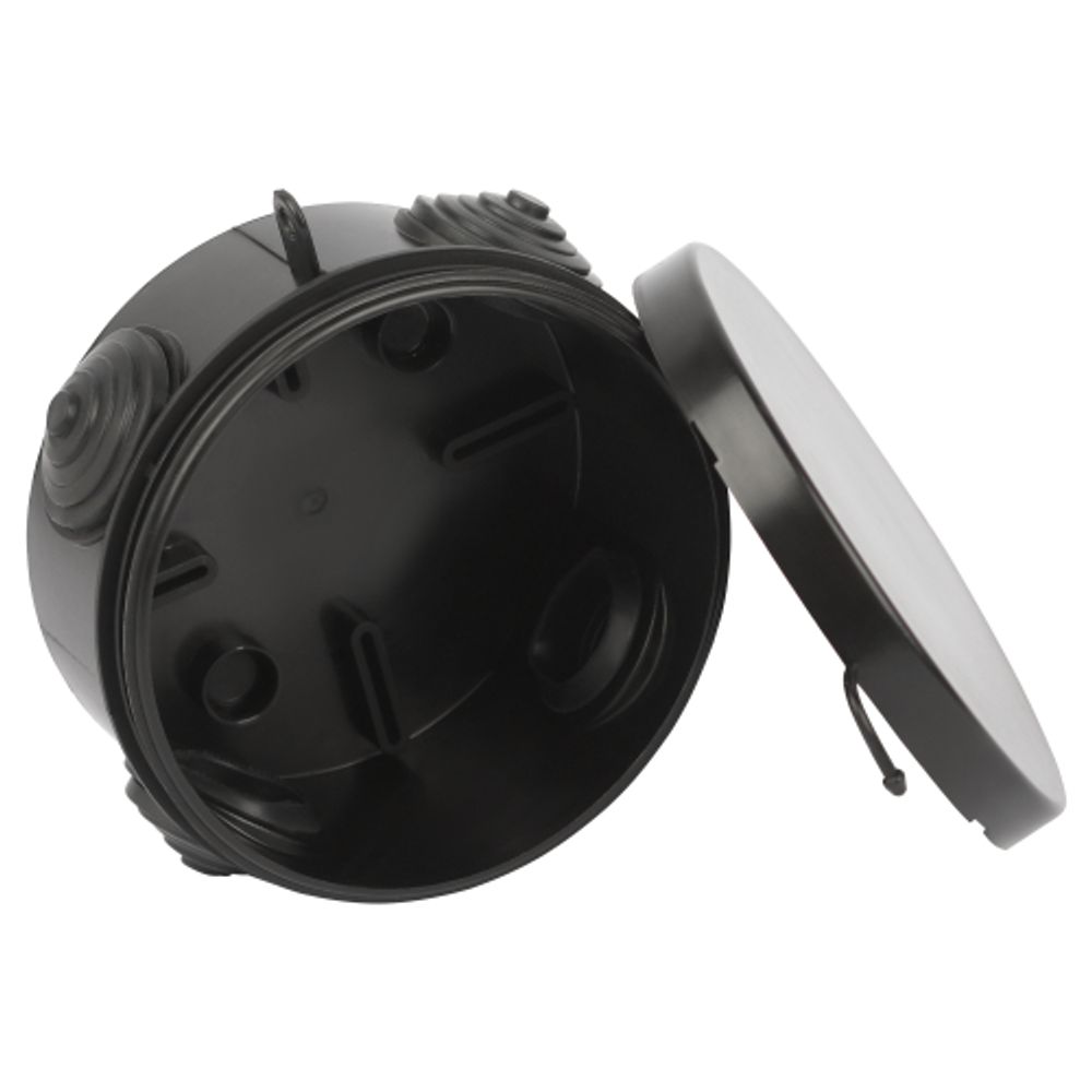 Распаячная коробка ЭРА KOR-85-40-4g-B открытой установки черная 85х40мм с гермовводами 4 вх. IP54