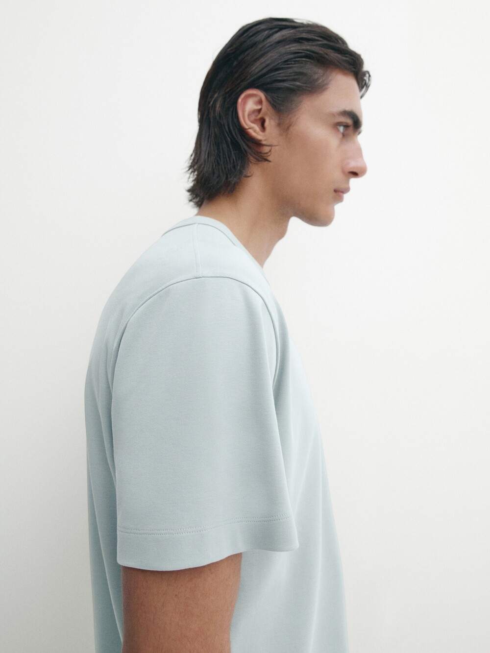 Massimo Dutti Футболка из 100% хлопка, голубой