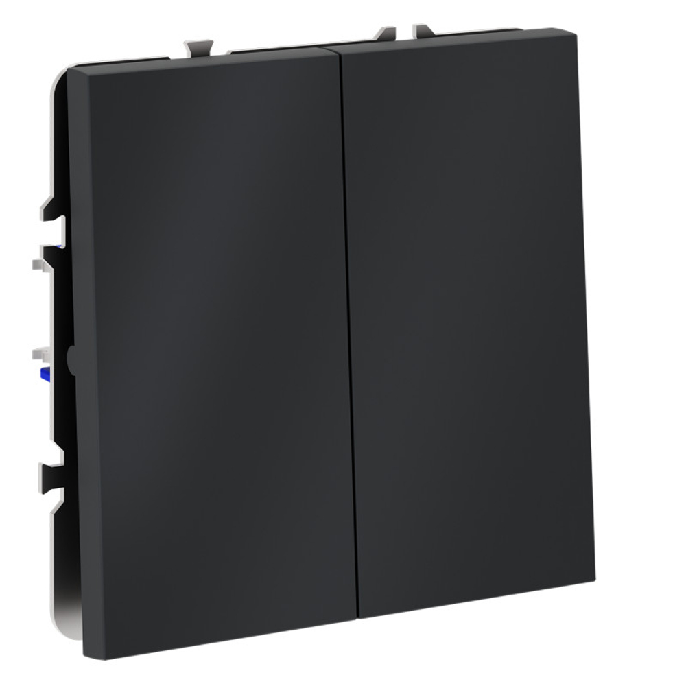 Перекрестный переключатель встраиваемый VOLTUM S70 двухклавишный 10А, (графит)