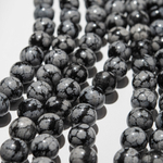 Снежный обсидиан натуральный, бусины в форме шара 12,7мм