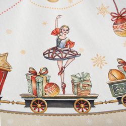 СКАТЕРТЬ КРУГЛАЯ "ЩЕЛКУНЧИК" ,150СМ , БЕЖЕВЫЙ ,100% ХЛОПОК , ТВИЛ