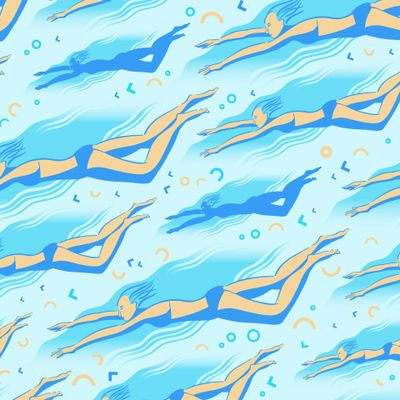 Плывущие девушки